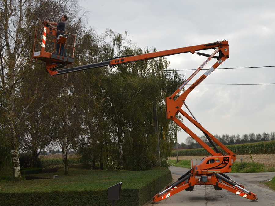 Boom snoeien met hoogtewerker